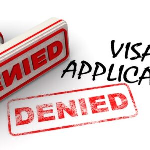 Visa application denied. Seal and imprint