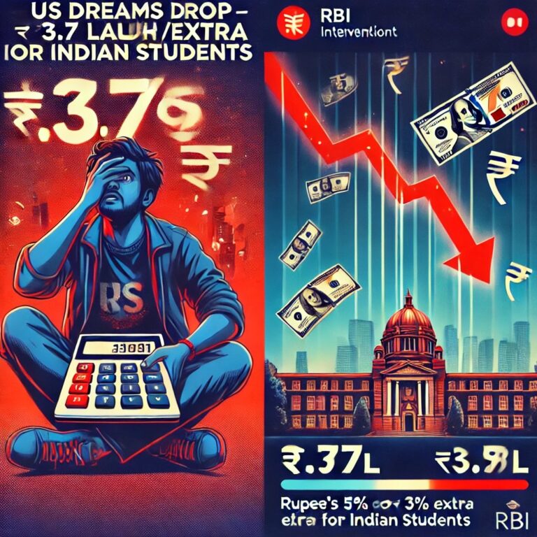 Indian Students US Study Costs Surge ₹3.7 Lakh | Rupee Depreciation Crisis & RBI Measures 2024-2025 Admissions